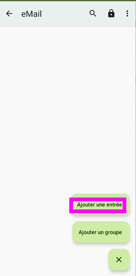Créer une nouvelle entrée dans KeePass2Android