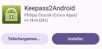 Installer KeePass2Android sur Android